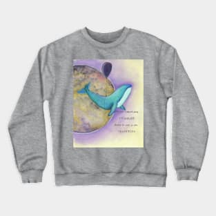 Une baleine en visite sur la lune Crewneck Sweatshirt